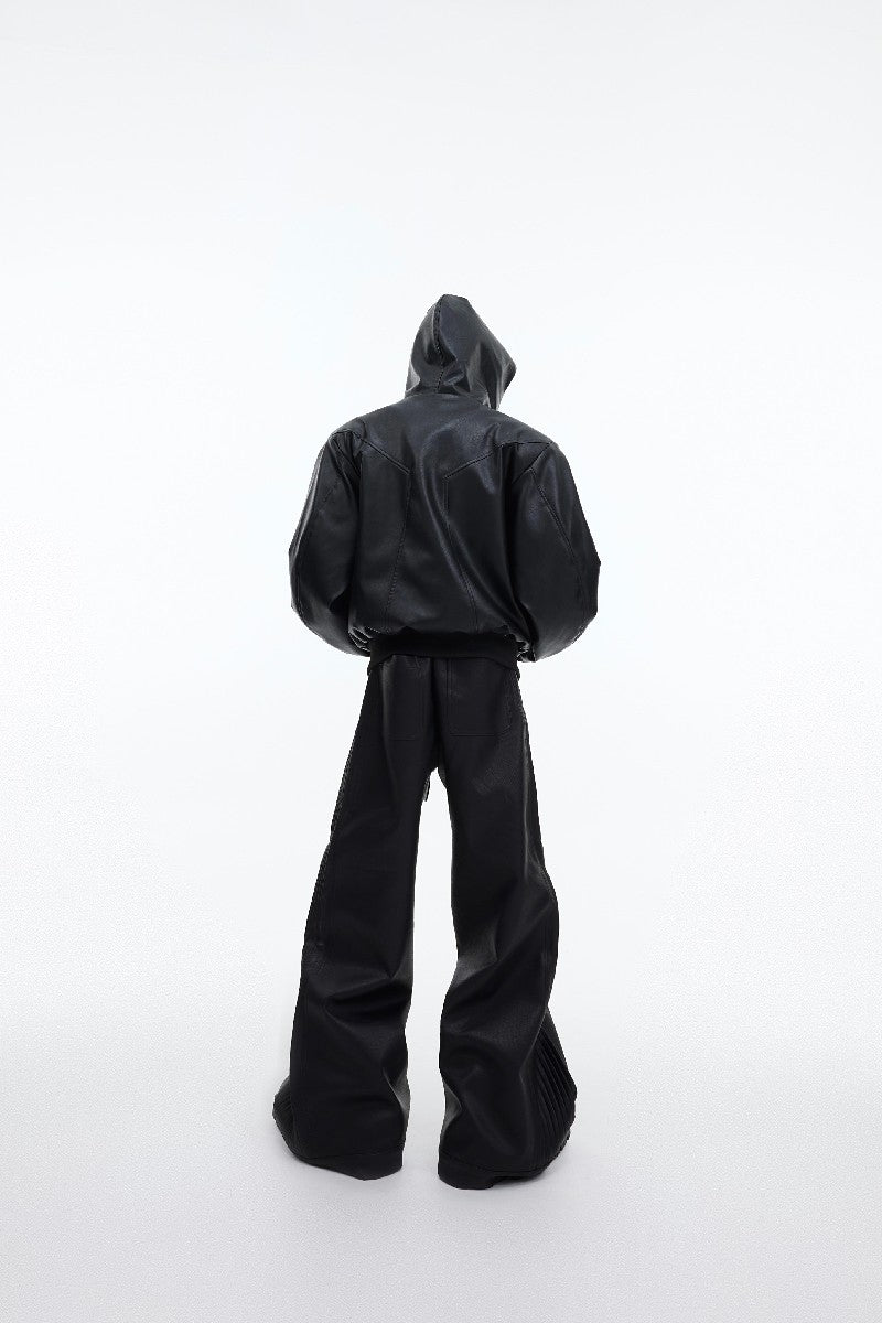 Pleated Vegan Leather Pants