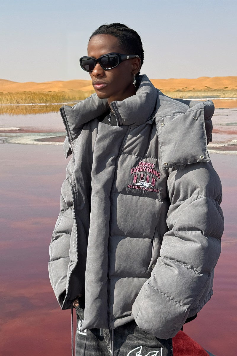 Puffer Jacket With Neck Logo