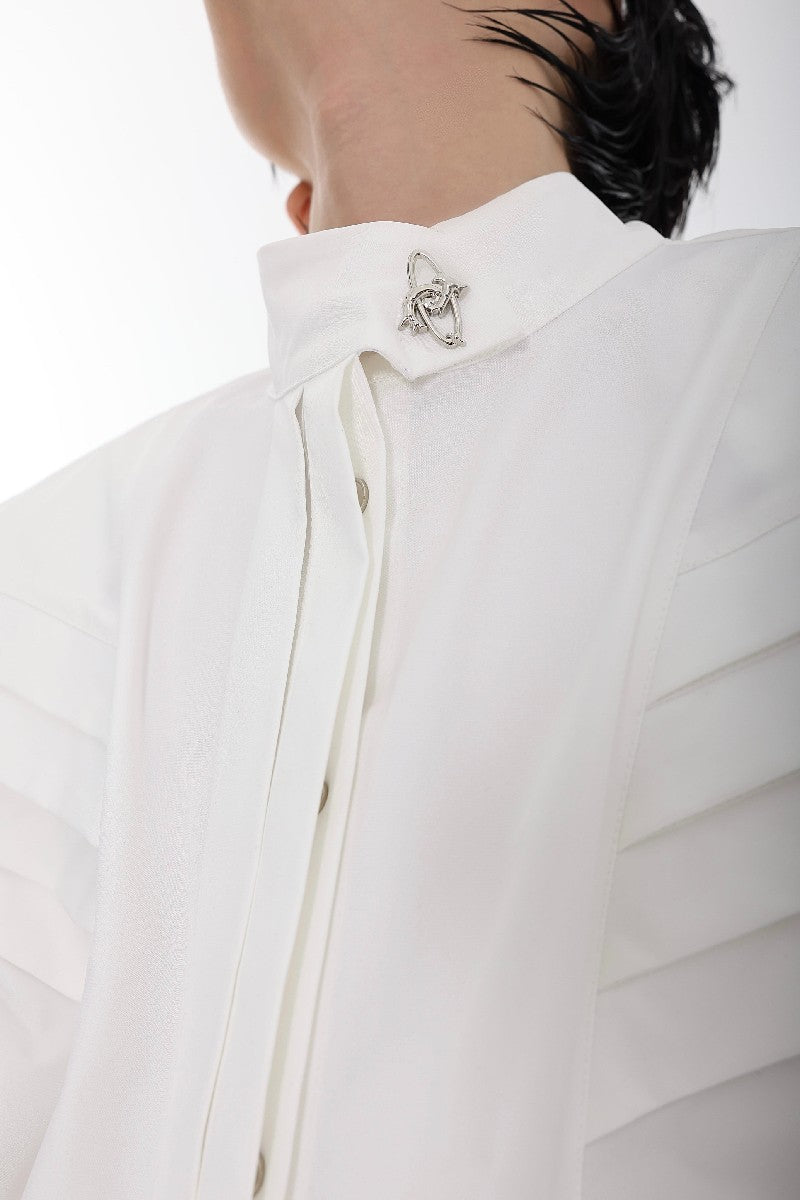 Shoulder Pad Metallic Logo Shirt