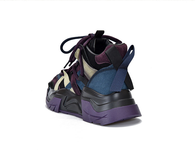 Casual Versatile Colorblocking Thick Bottom Sneakers