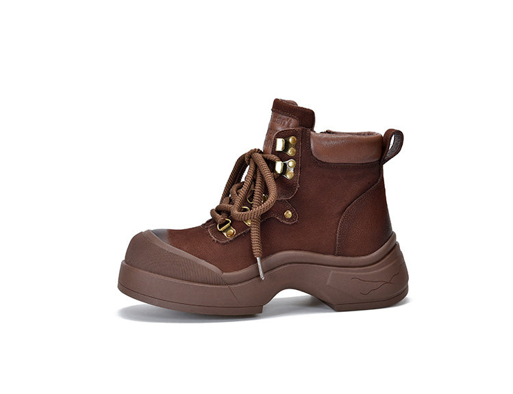 Classic Leather Thick Bottom Lace-Up Martin Boots