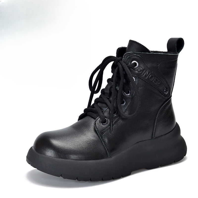 Warm Leather Thick Bottom Martin Boots