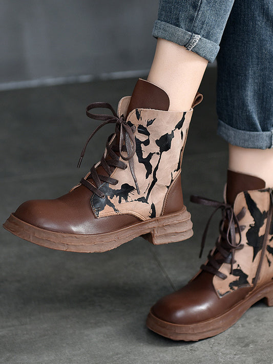 Niche Design Leather Martin Boots