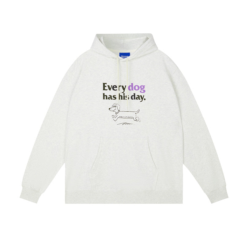 Playful Puppy'S Day Print Hoodie