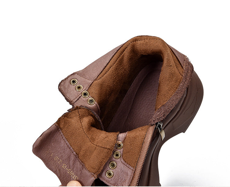 Classic Leather Thick Bottom Lace-Up Martin Boots