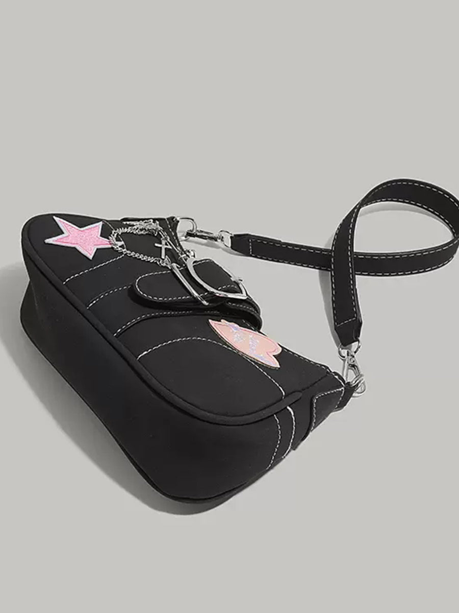 Y2K Butterfly Chain Black Bag