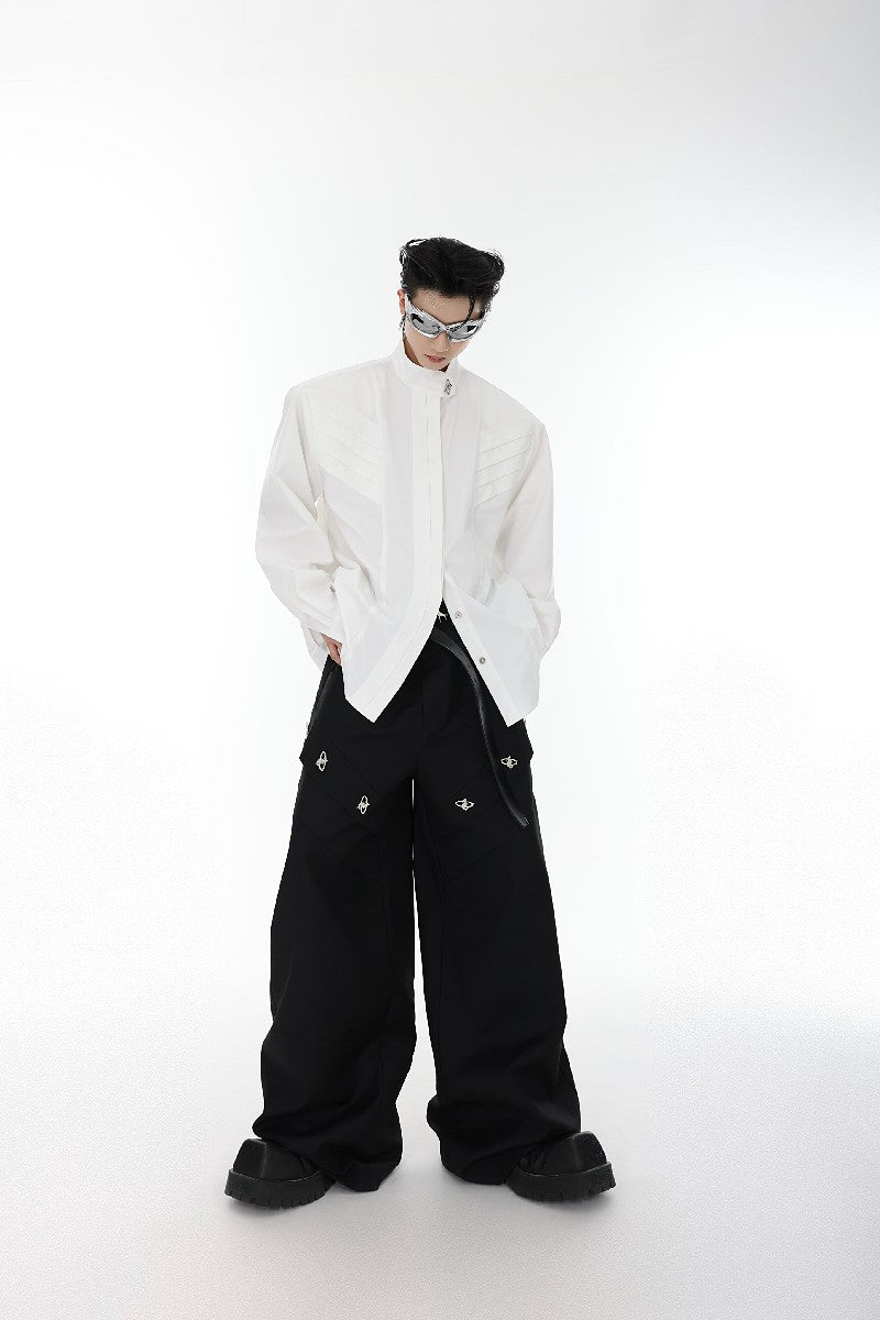 Shoulder Pad Metallic Logo Shirt