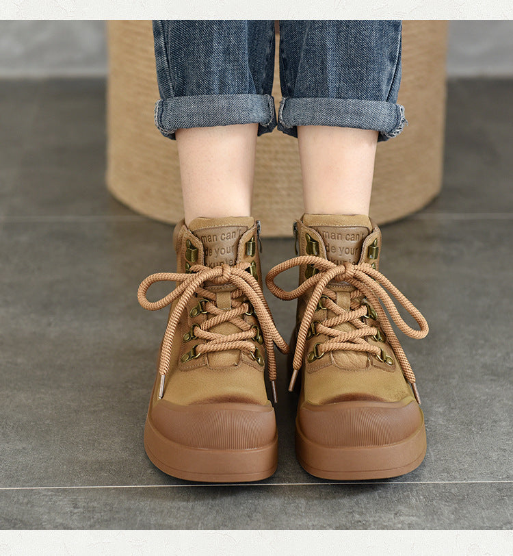 Classic Leather Thick Bottom Lace-Up Martin Boots