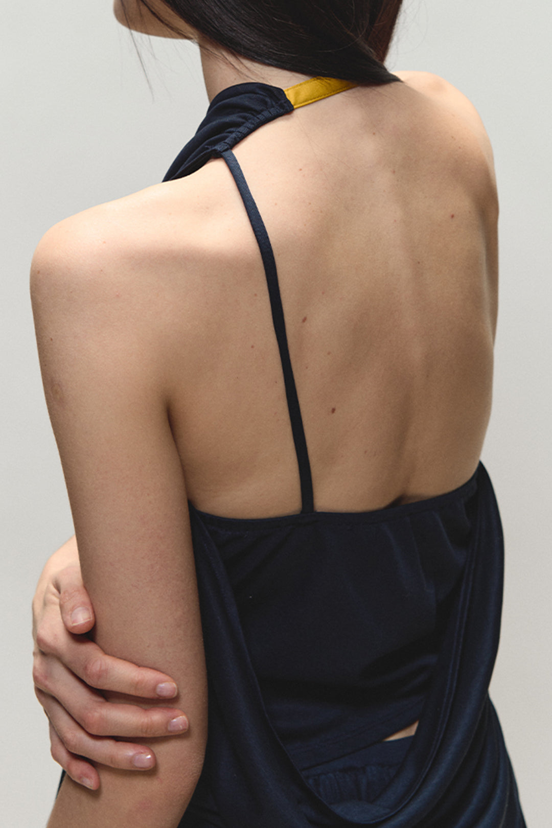 Asymmetrical Ruched Buckle Slip Cami Top