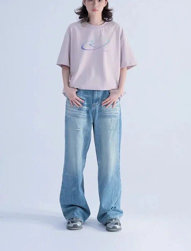 T-Shirt With Iridescent Color Overlay