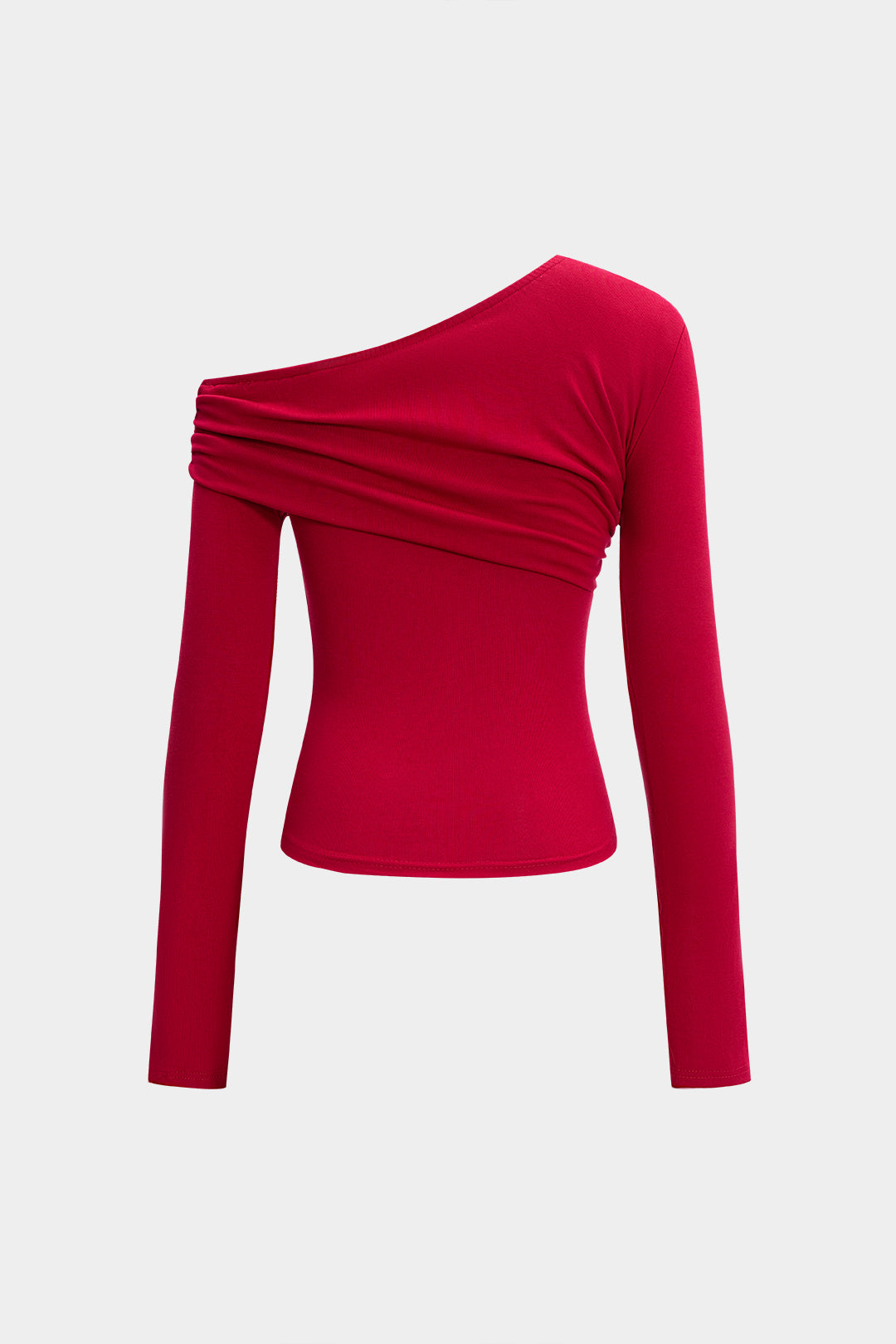 Asymmetrical Neck Long-Sleeve Top