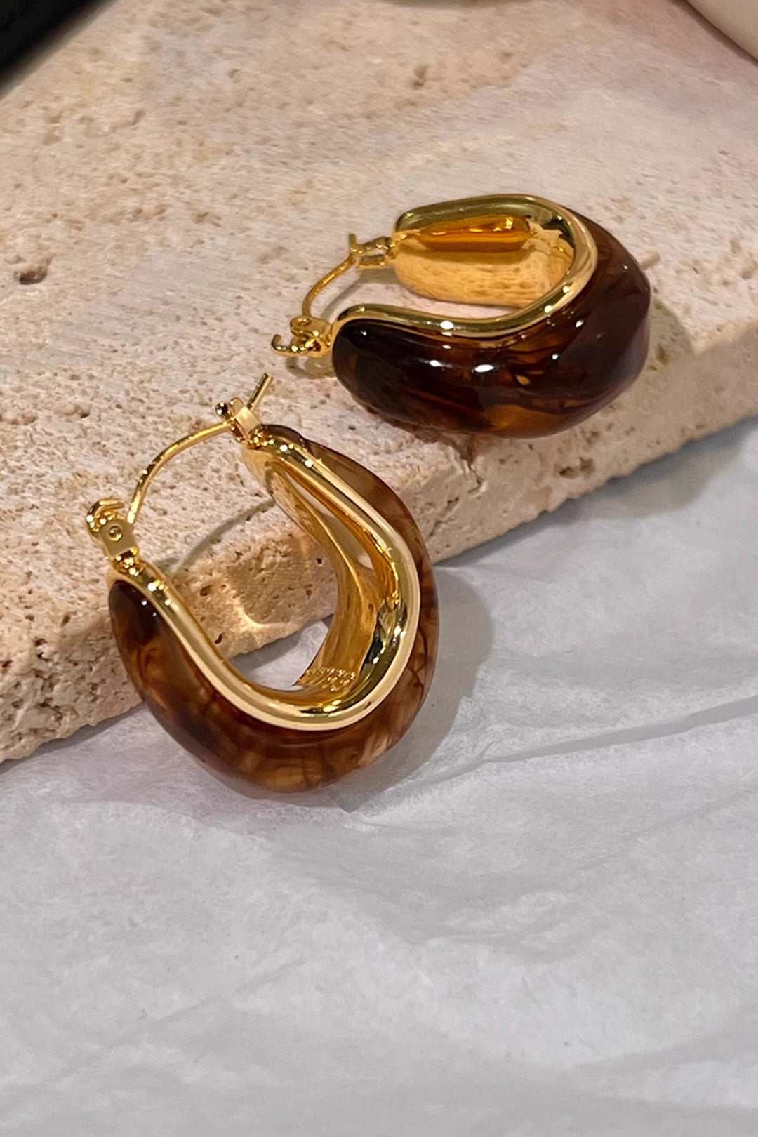 C-Shape Design Hoop Earrings