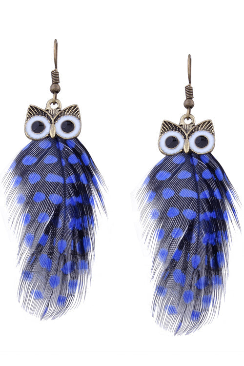 Owl Feather Cute Earrings