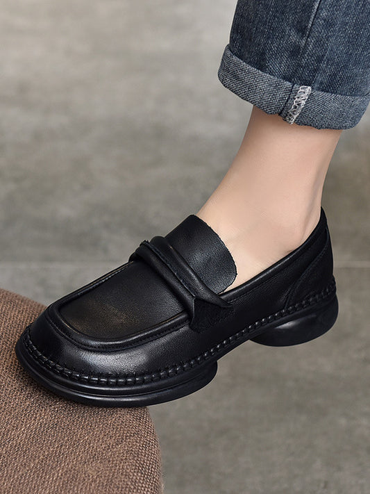 Classic Leather Soft Sole Mid-Heel Shoes