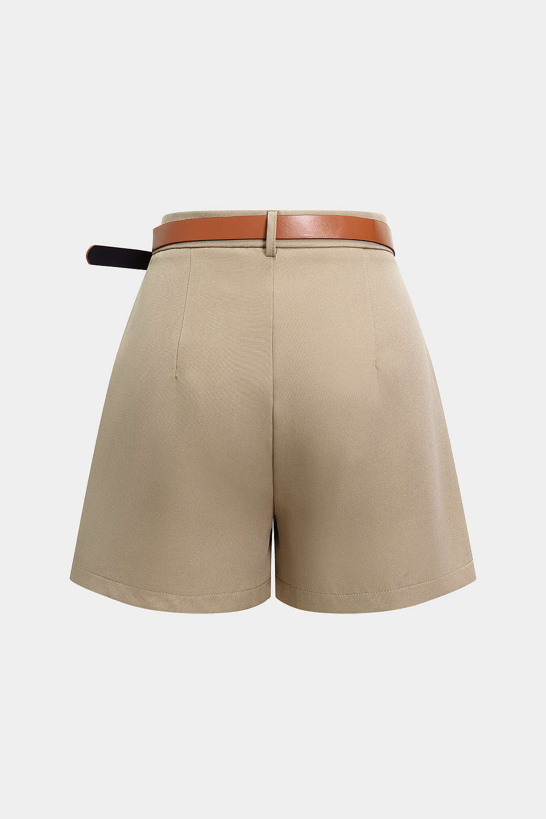 Belted Button Ruched Shorts