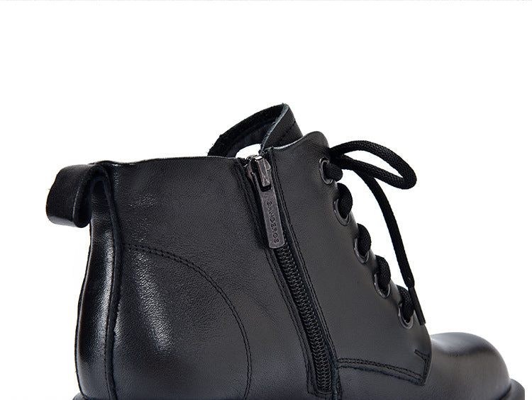 British Style Side Zipper High Heel Boots