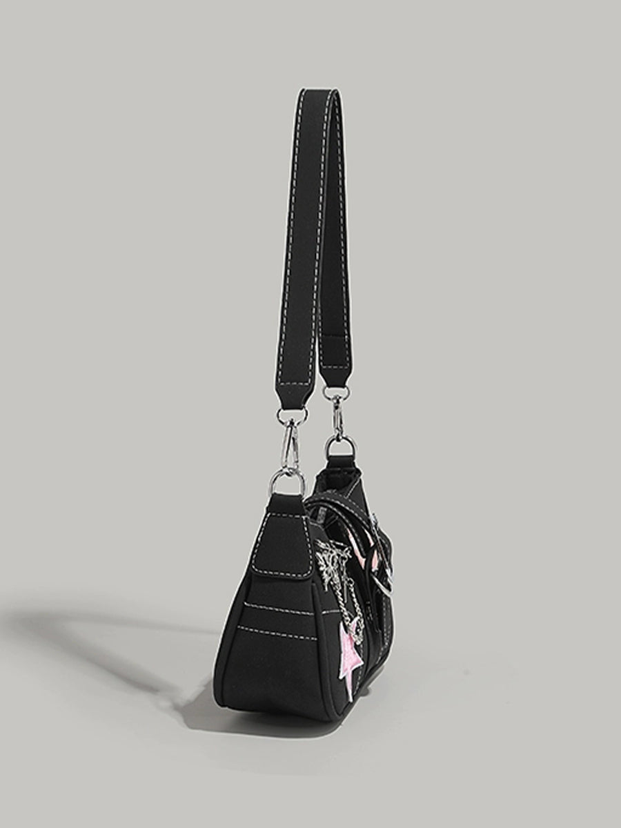 Y2K Butterfly Chain Black Bag