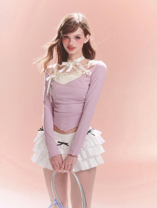 Stylish Purple Slim Fit Long Sleeve Tee