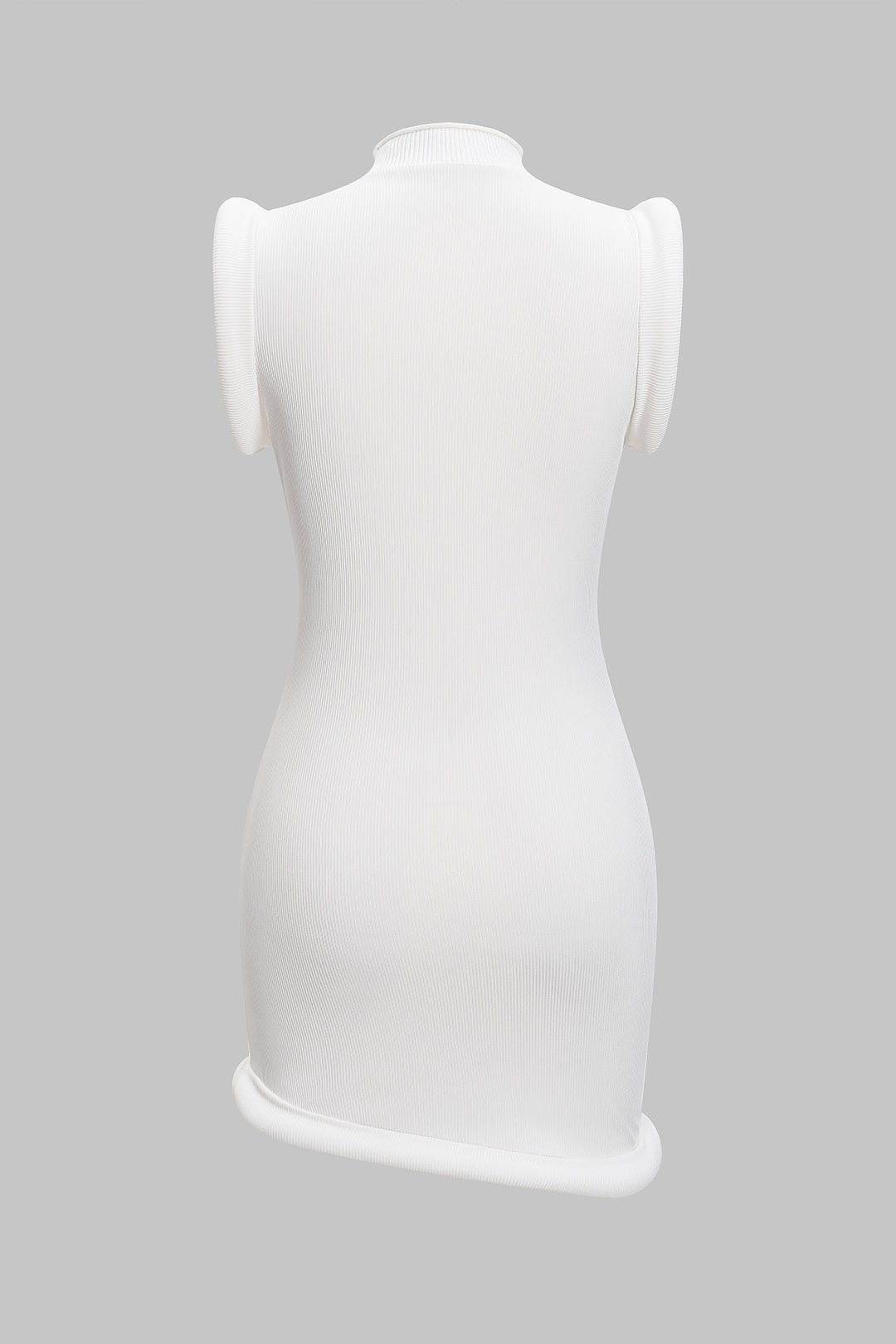 Asymmetrical Mock Neck Mini Dress