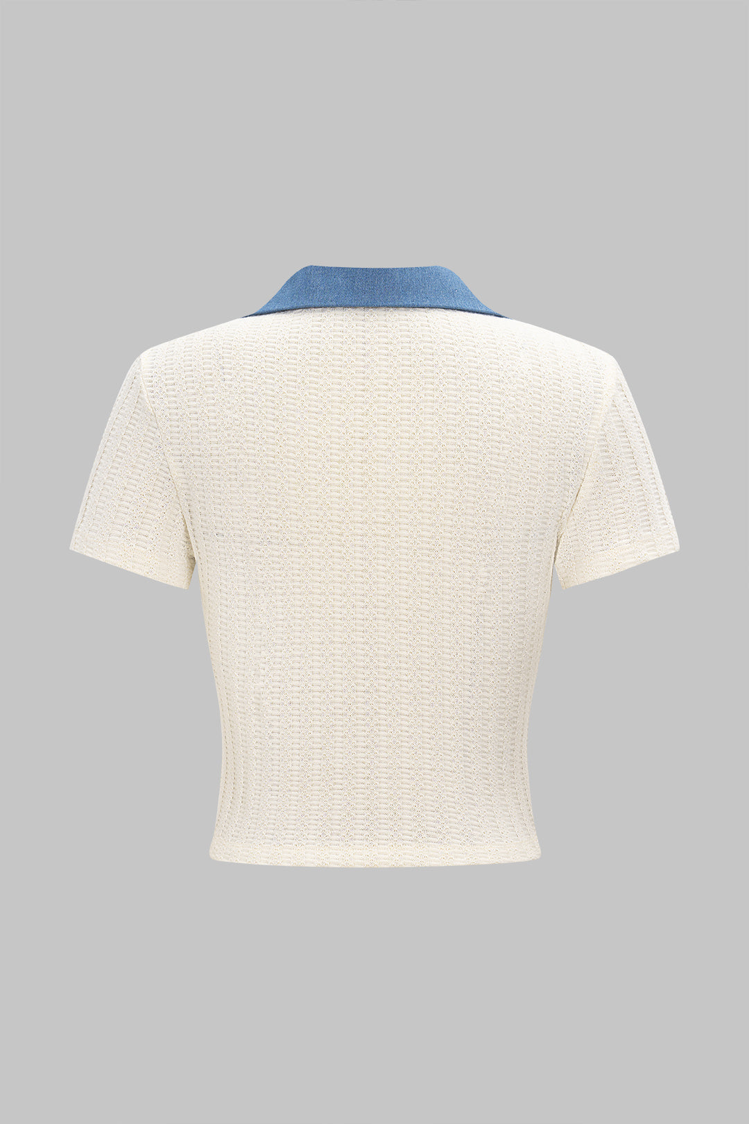 Button Patchwork Short-Sleeve T-Shirt