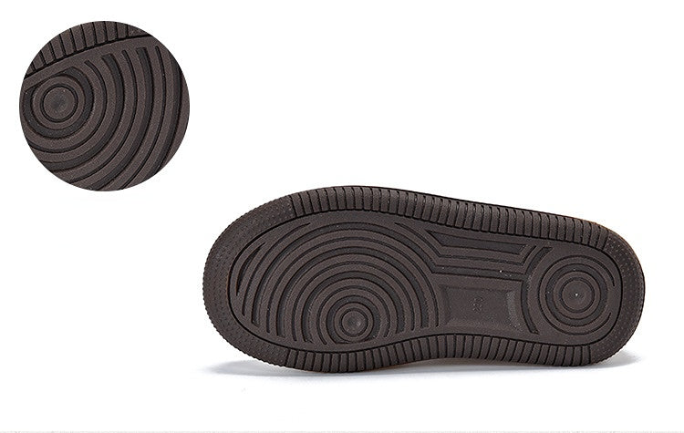 Casual Color Blocking Leather Thick Soled Shoes