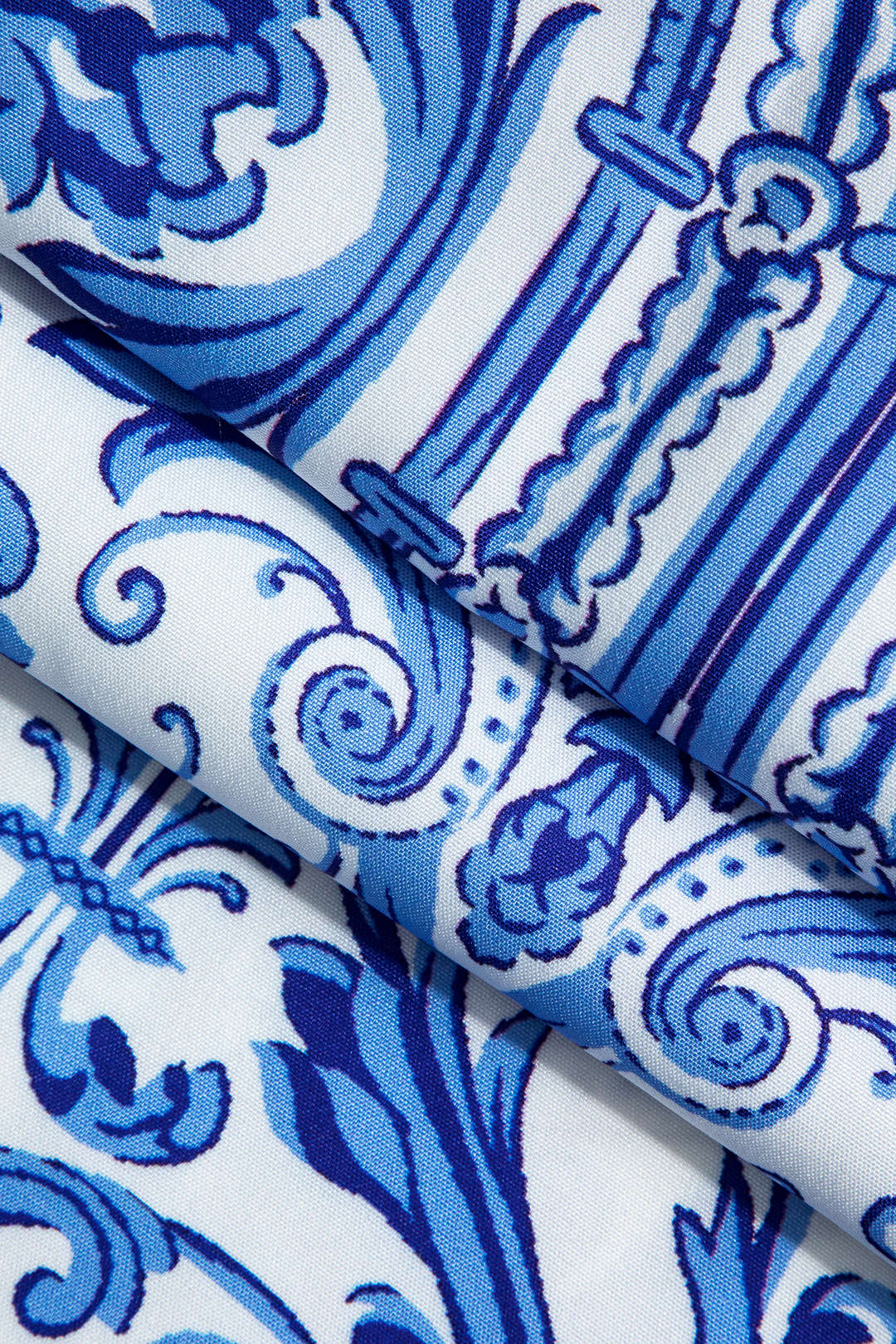 Baroque Print Cross Cut Out Maxi Dress