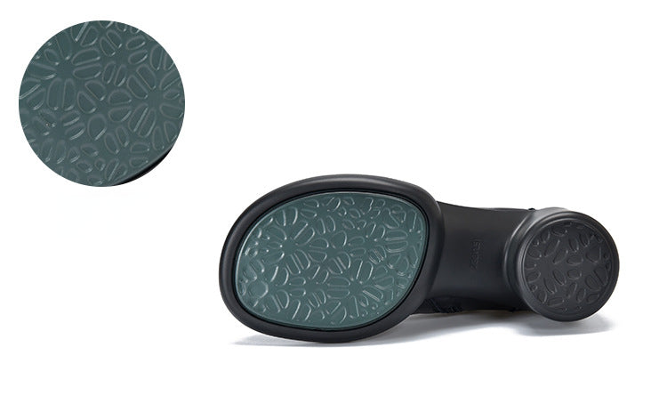 Simple Solid Color High Heel Back Zipper Boots