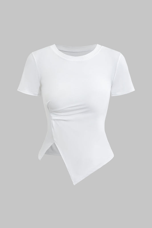 Asymmetrical Short Sleeve T-Shirt