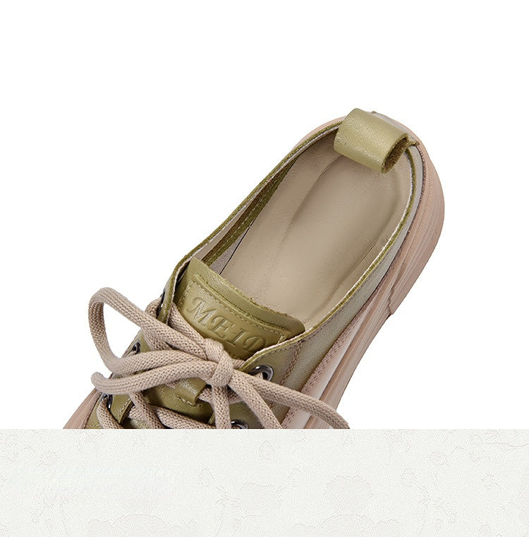 Casual Color Blocking Round Toe Lace-up Shoes