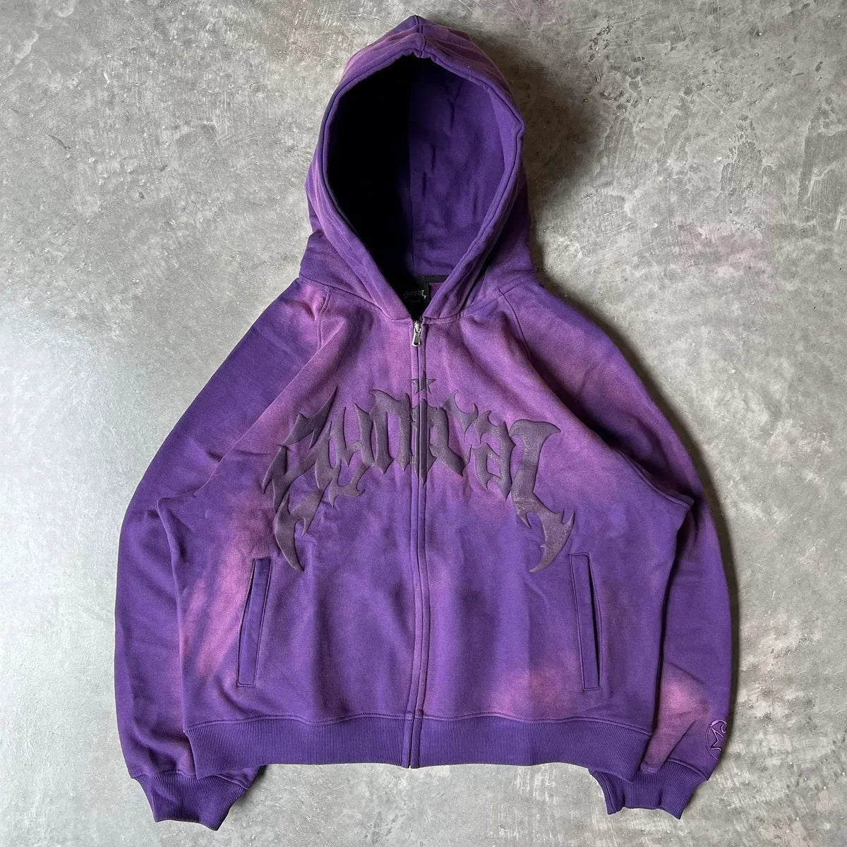 Vintage Gothic Printed Zipper Hoodie