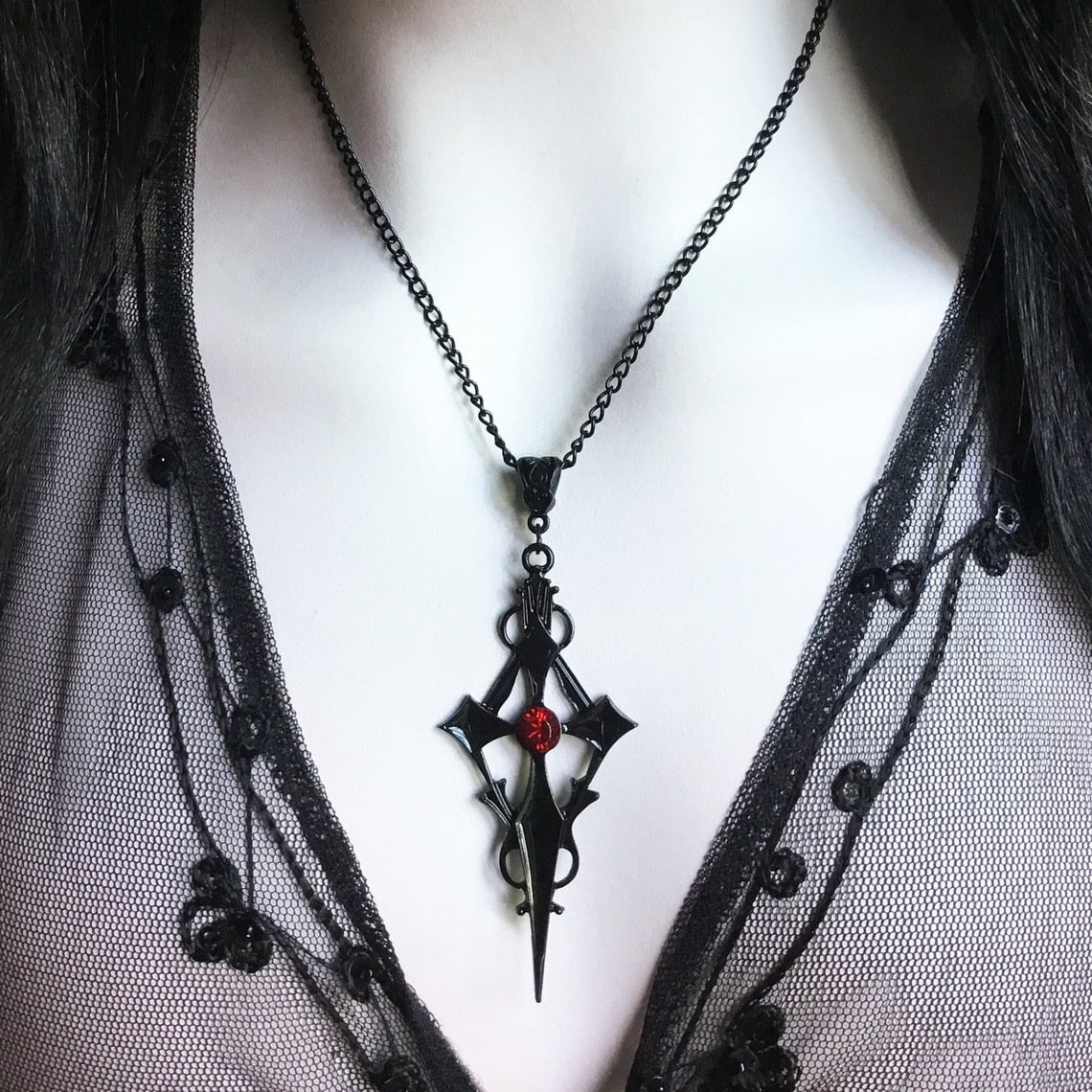 Vampire Cross Necklace