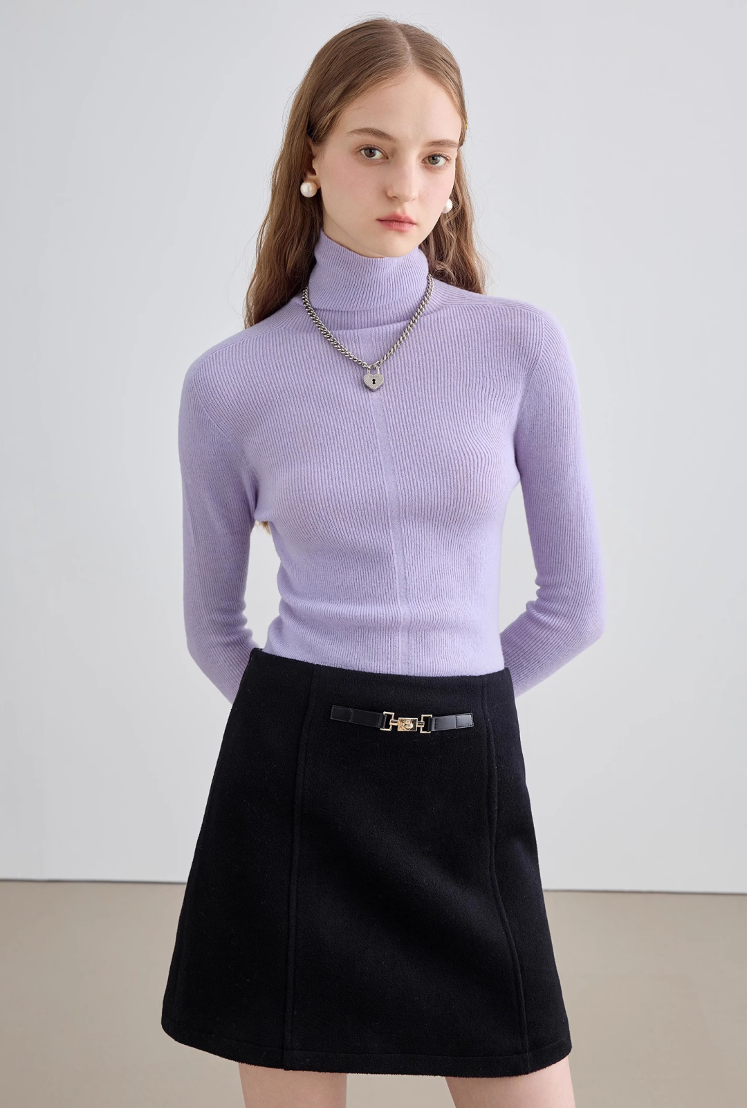 Wool A-Line Mini Skirt