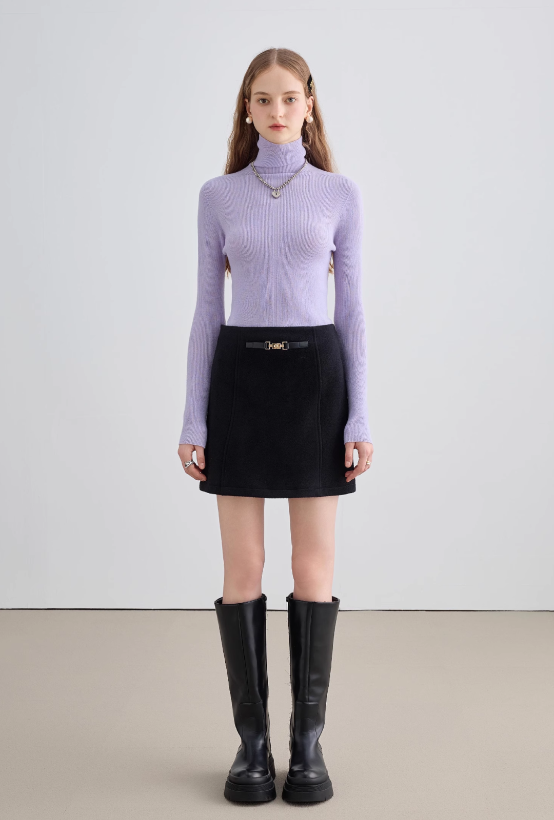 Wool A-Line Mini Skirt