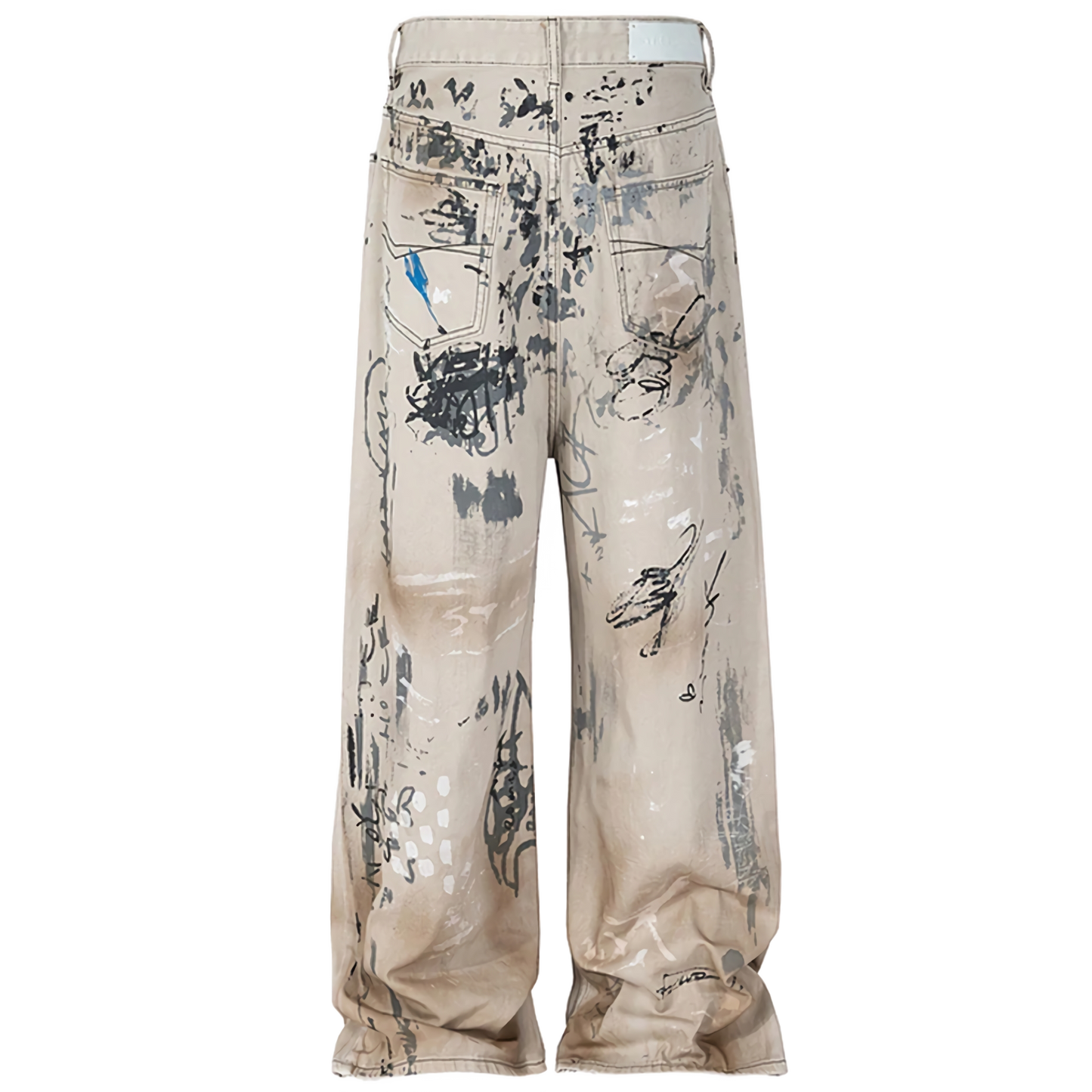 Scribble Art Denim Wide-Legs