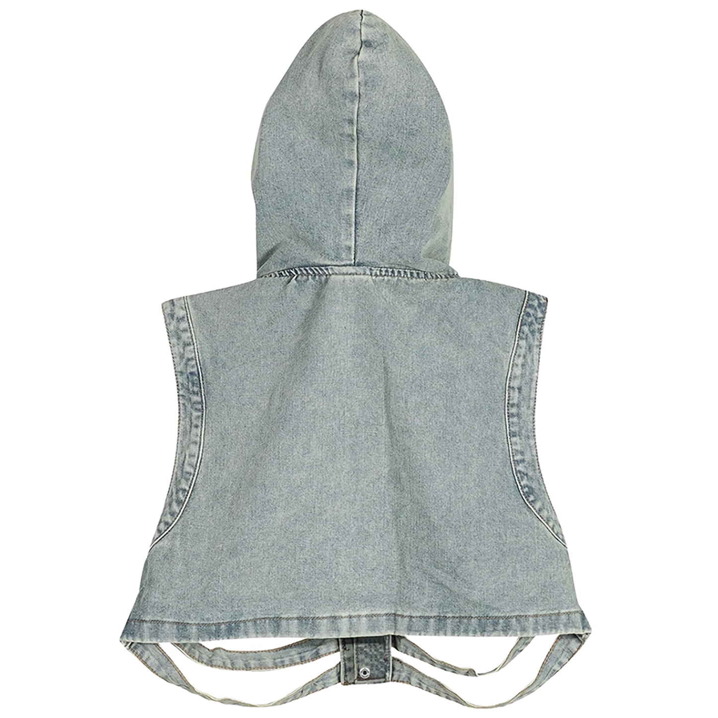 Skeletal Fusion Hooded Denim Gilet Vest