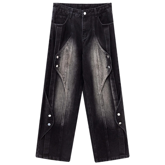 Eclectic Mosaic Layered Denim Jeans