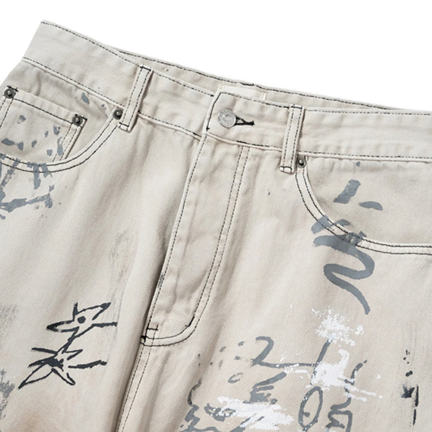 Scribble Art Denim Wide-Legs