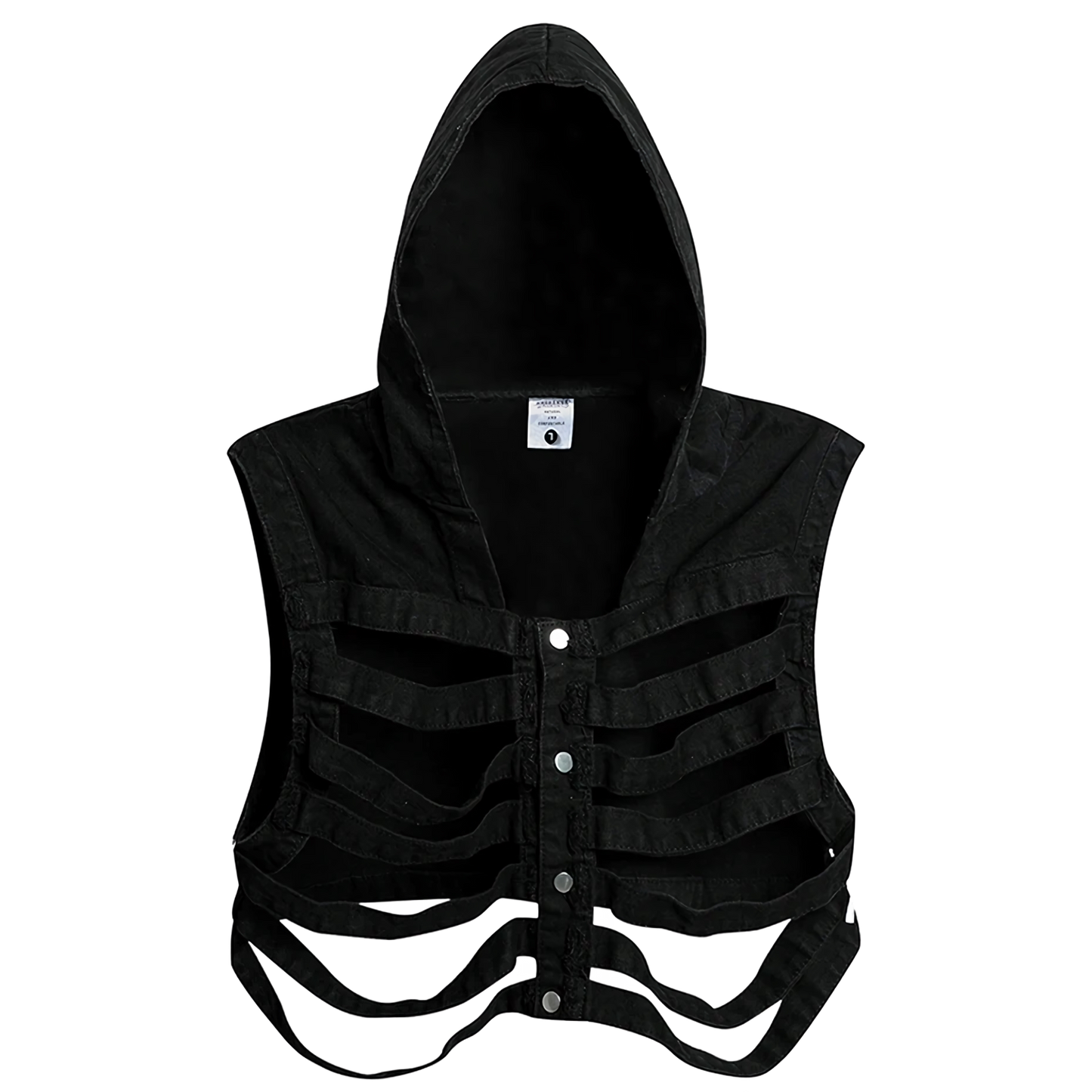 Skeletal Fusion Hooded Denim Gilet Vest