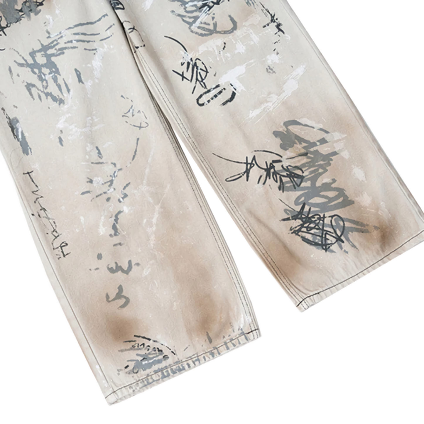 Scribble Art Denim Wide-Legs