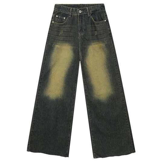 Dusk Fade Relaxed Wide-Leg Denim Jeans