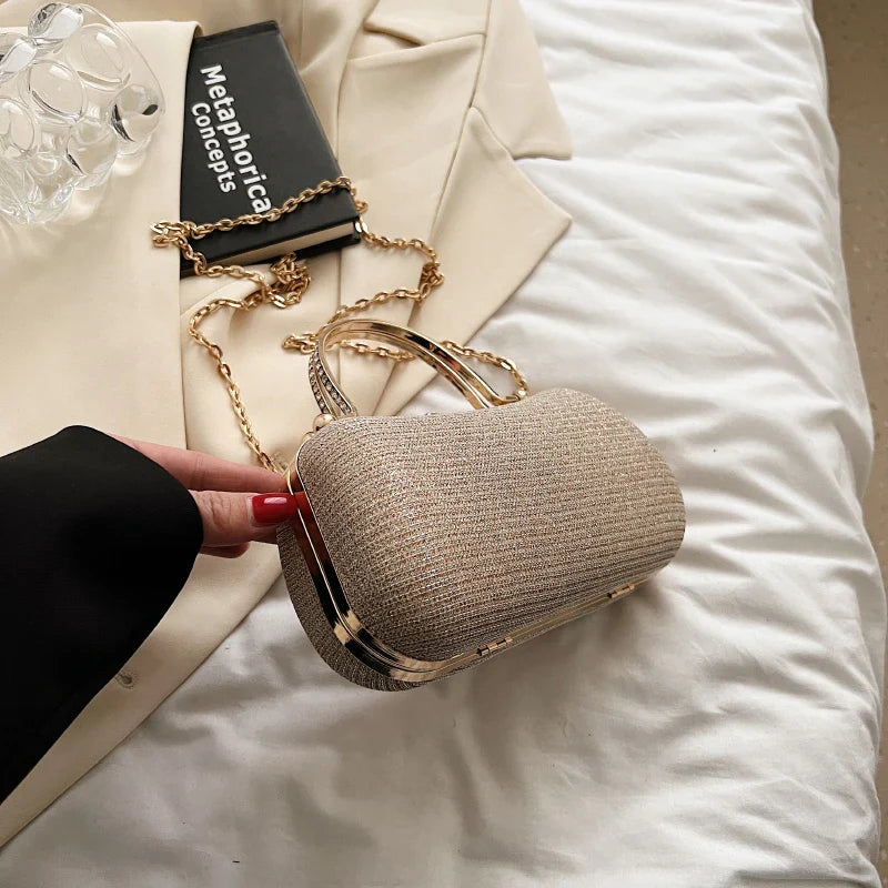 Vintage Chain Evening Shoulder Clutch Bag