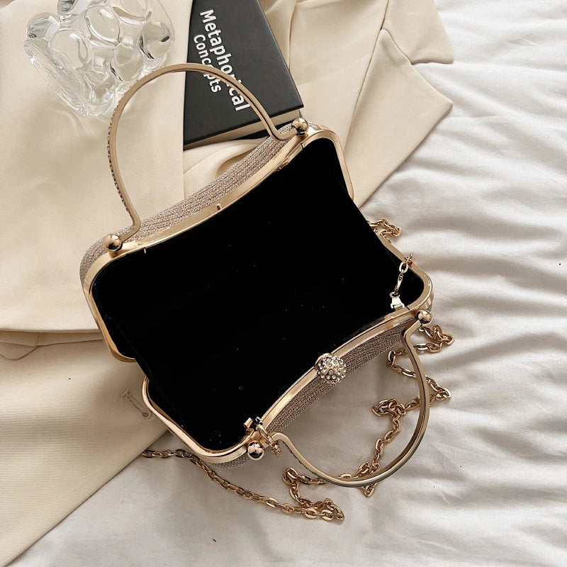 Vintage Chain Evening Shoulder Clutch Bag