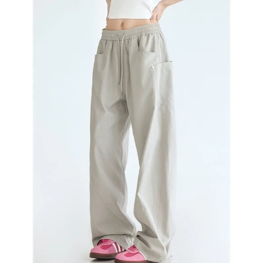 Solid Color Cargo Women Y2K Pants