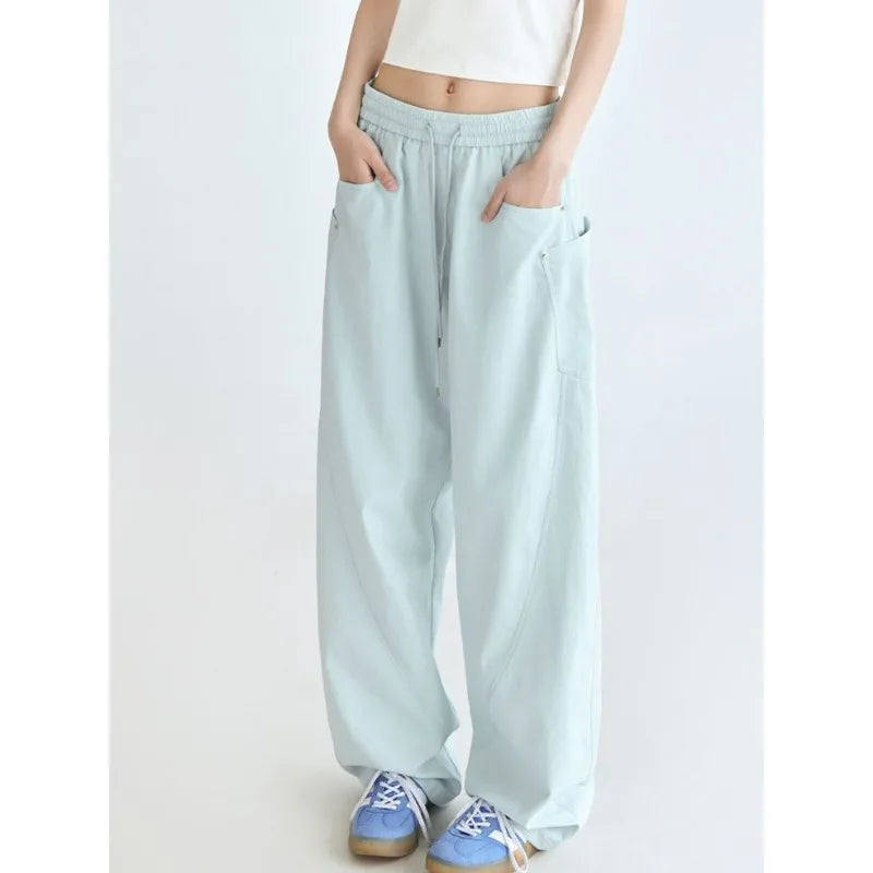 Solid Color Cargo Women Y2K Pants