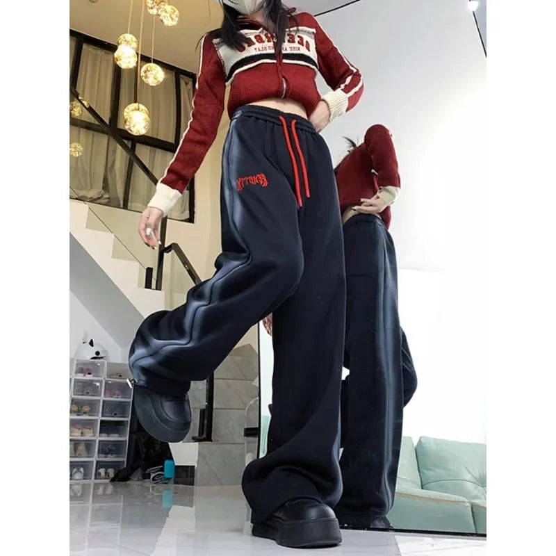 Vintage Fleece Sweatpants Winter Pants