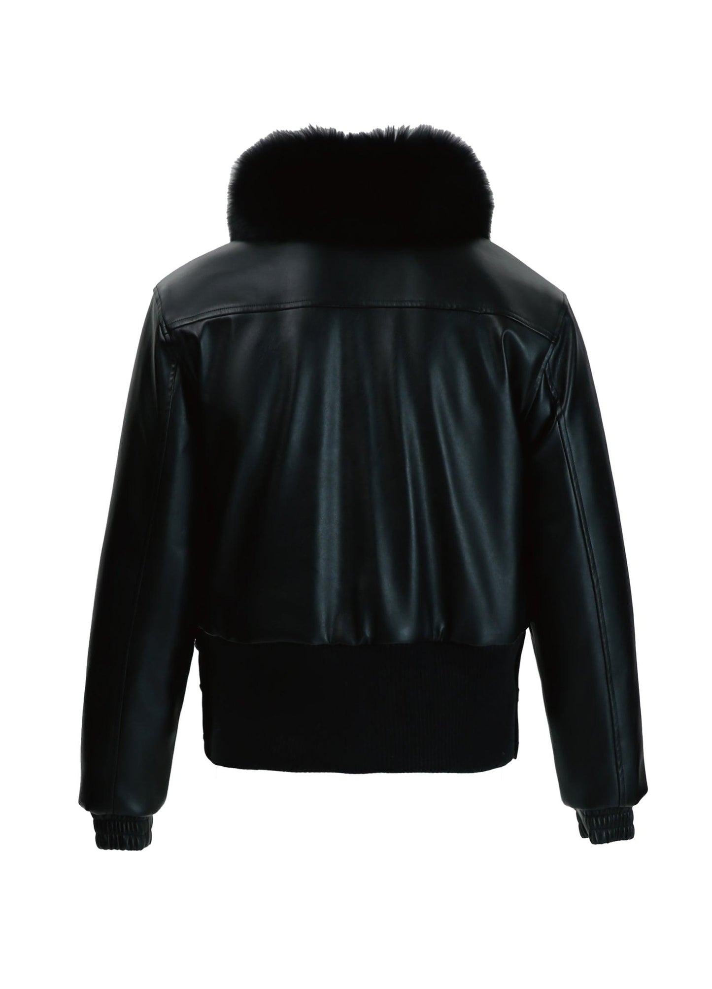 Winter-Ready Pu Leather Jacket With Removable Fur Collar