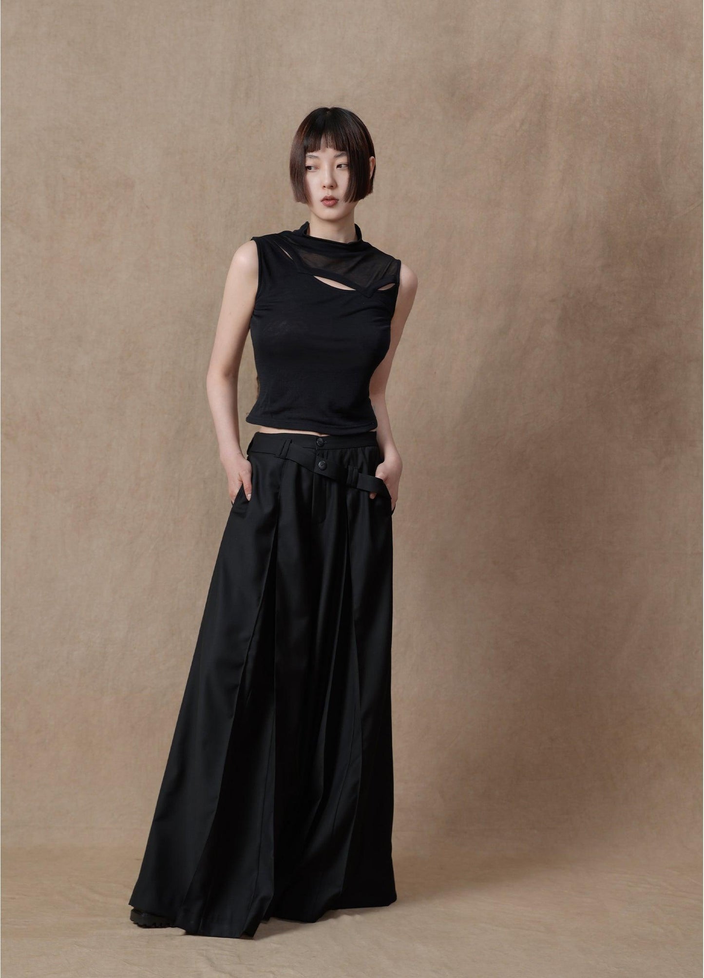 Ultra-Wide Double Waistband Trousers