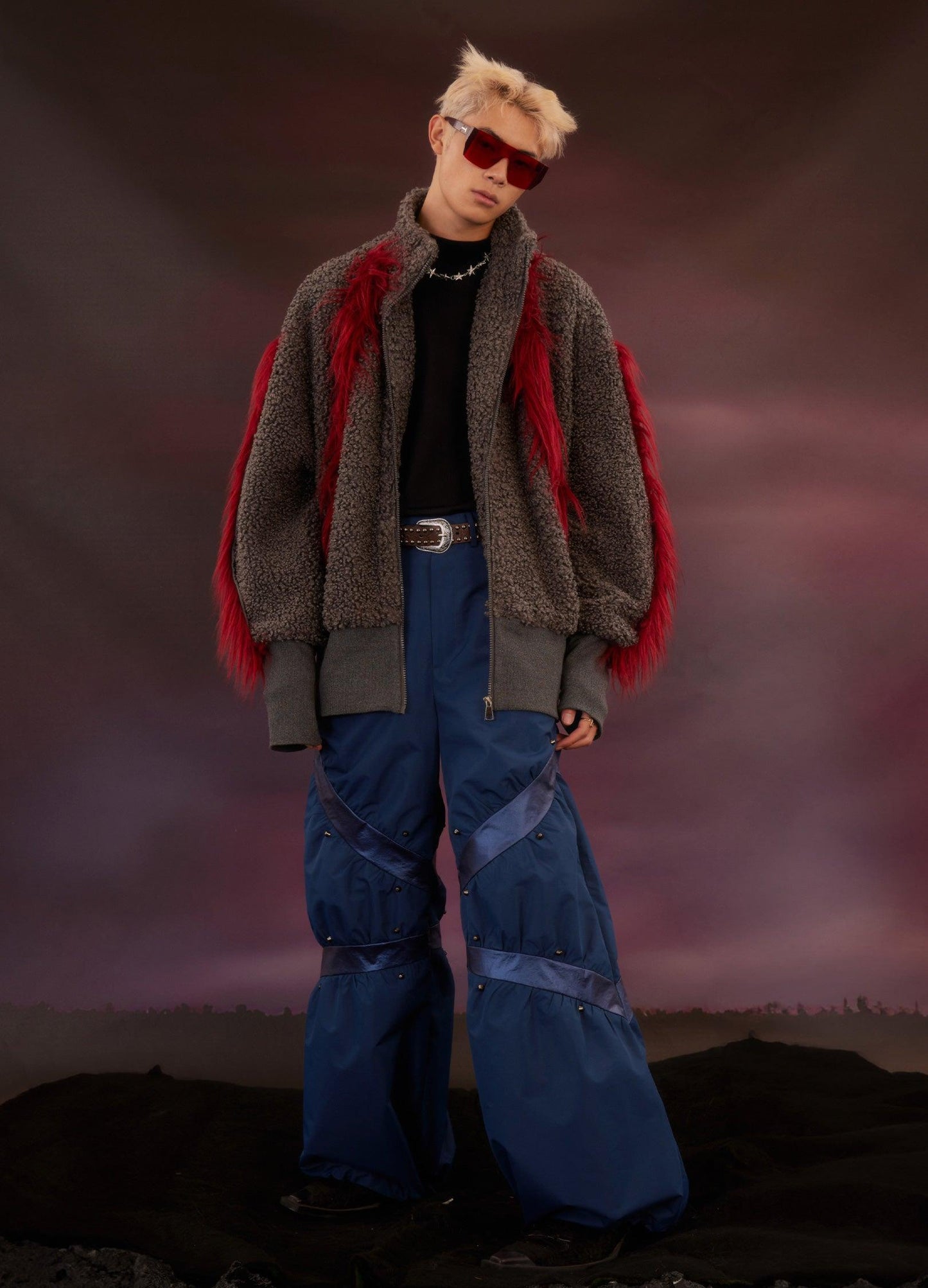 Y2K Harajuku Punk Faux Fur Jacket