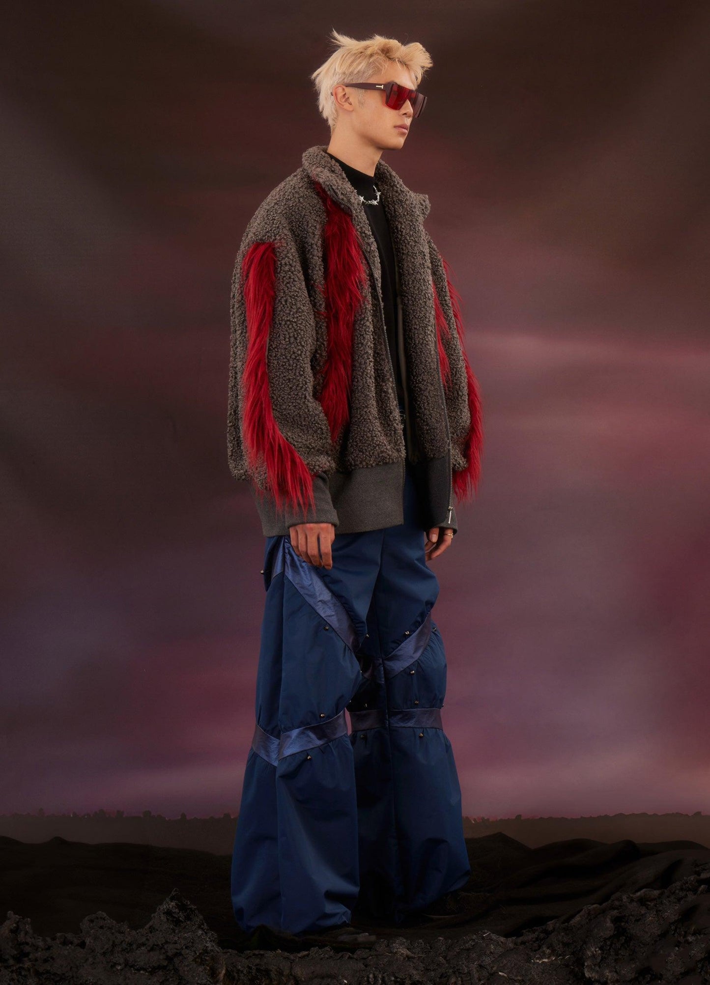 Y2K Harajuku Punk Faux Fur Jacket