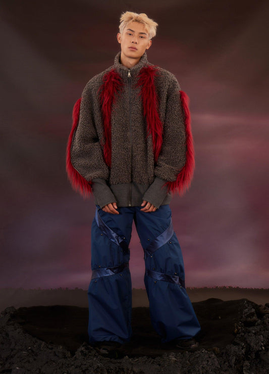 Y2K Harajuku Punk Faux Fur Jacket